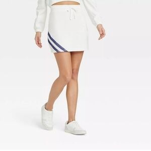 GRAYSON/THREADS Women's USA Tennis Skirt ONLY Off White Ivory Blue Stripe Sz XS